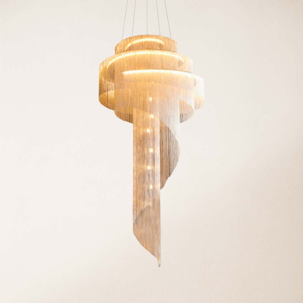 Teresa Cadena Metal Chain Tassel Entryway Chandelier 61cm D