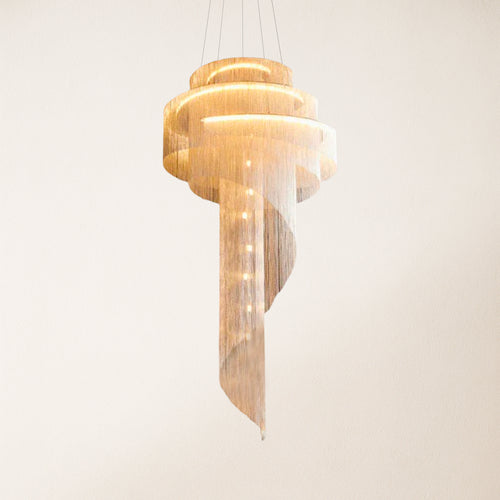 Teresa Cadena Metal Chain Tassel Entryway Chandelier 61cm D