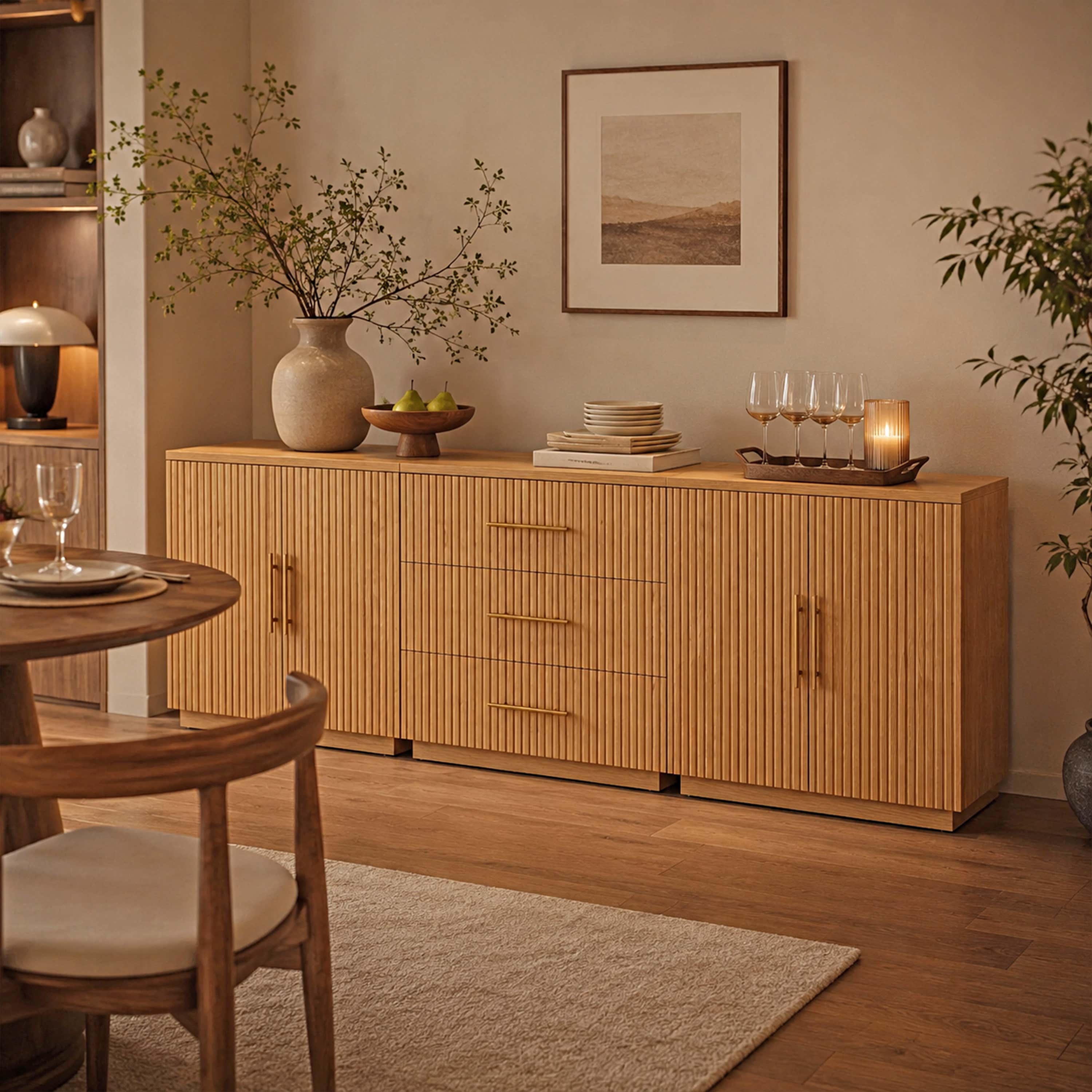 Holt Oak Modular Media Console (Set of 3)
