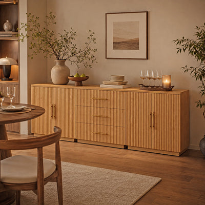 Holt Oak Modular Media Console (Set of 3)