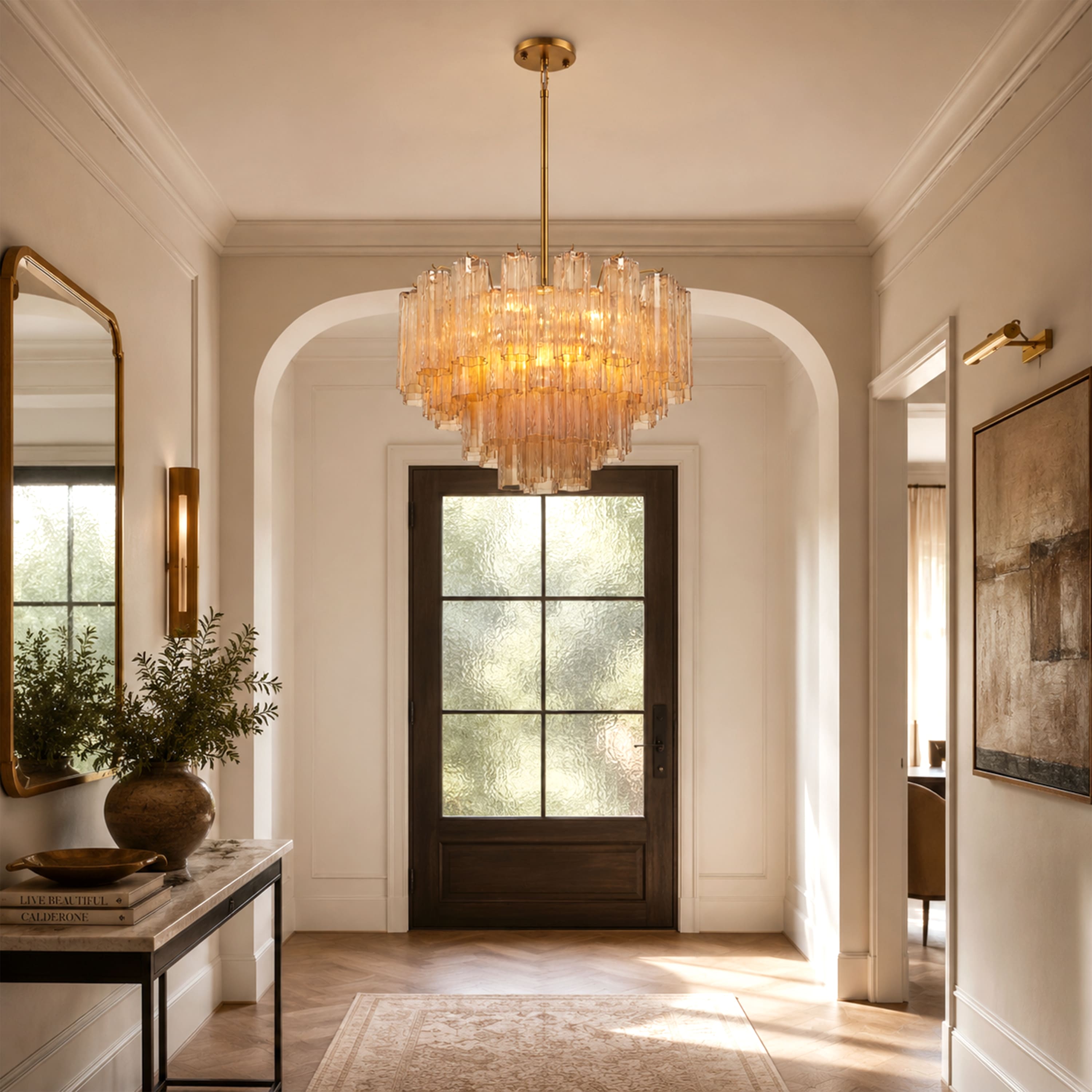 Dawel Glass Round Chandelier 24"D