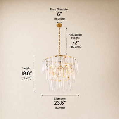 Orvessa Glass Cascade Round Chandelier 23.6"D