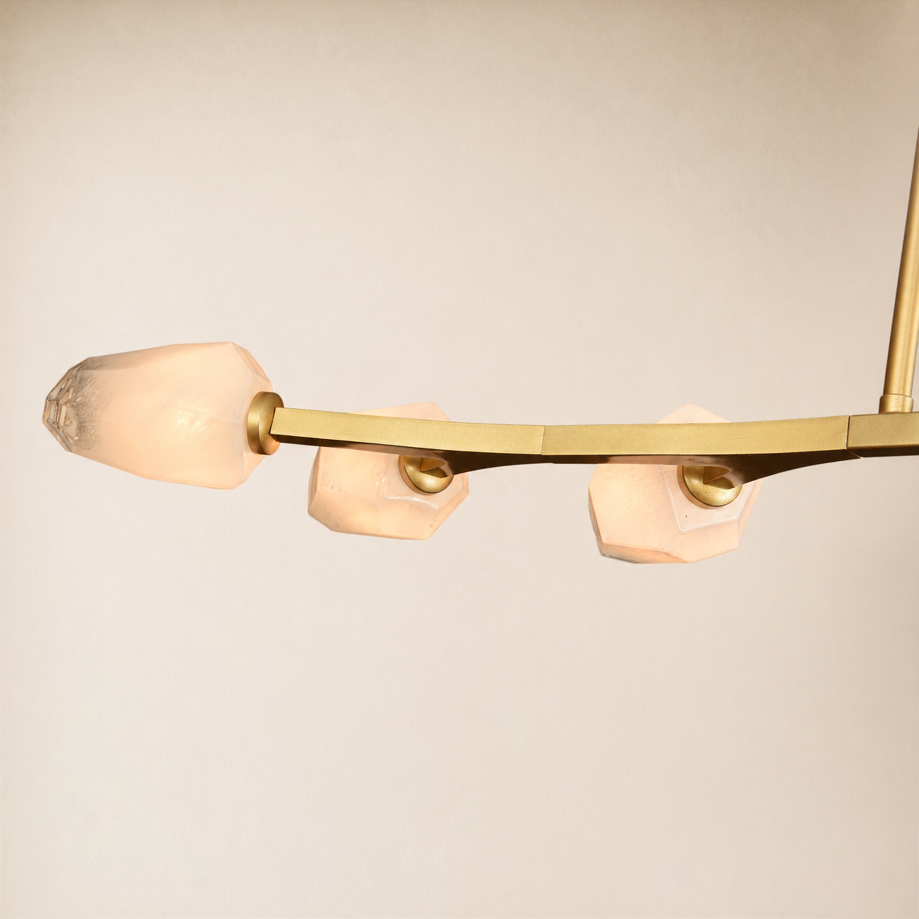 Solenne Cloud Glass Linear Chandelier 40"W#Finish_Gold