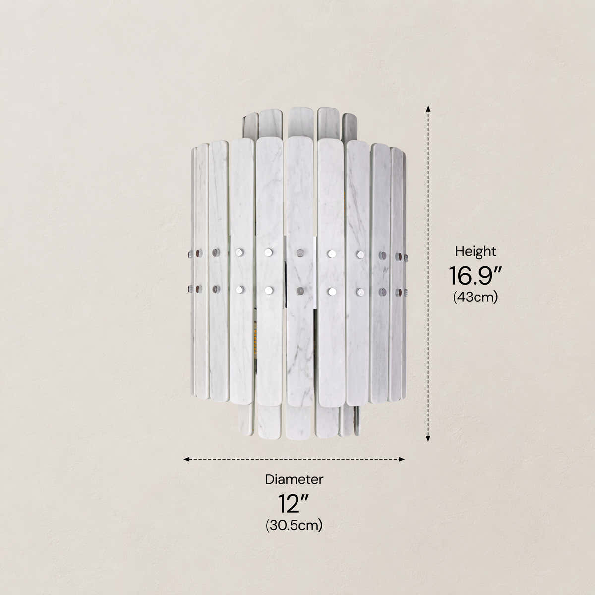Pietra Silver Vein Marble Round Wall Sconce 11.8"D dimensions 1