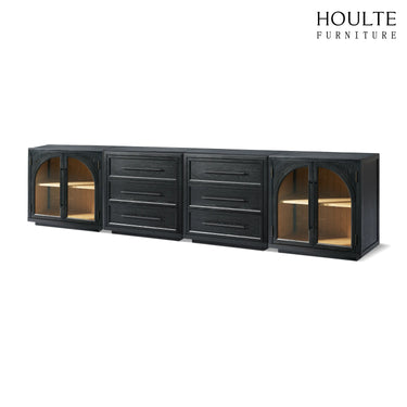 Alvar Arched 126″ Oak Modular Media Console(Set of 4)