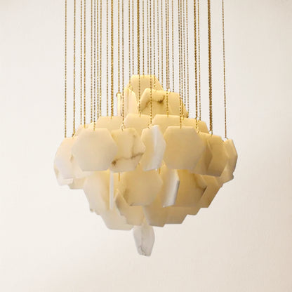 Talan Multi-layer Irregular Alabaster Chandelier 80cm D
