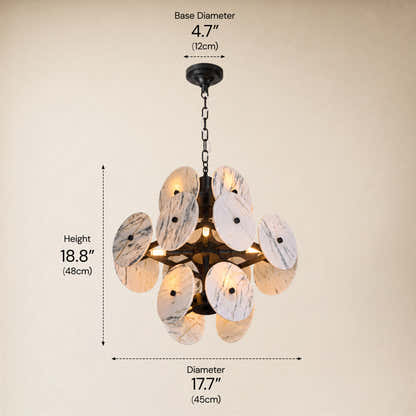 Pietra White Marble Pendant 17.7"D