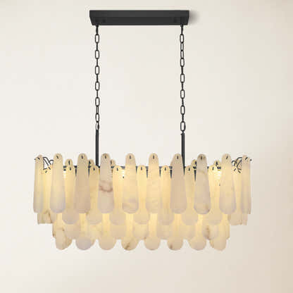 Caldera Alabaster Rectangular Chandelier 40"