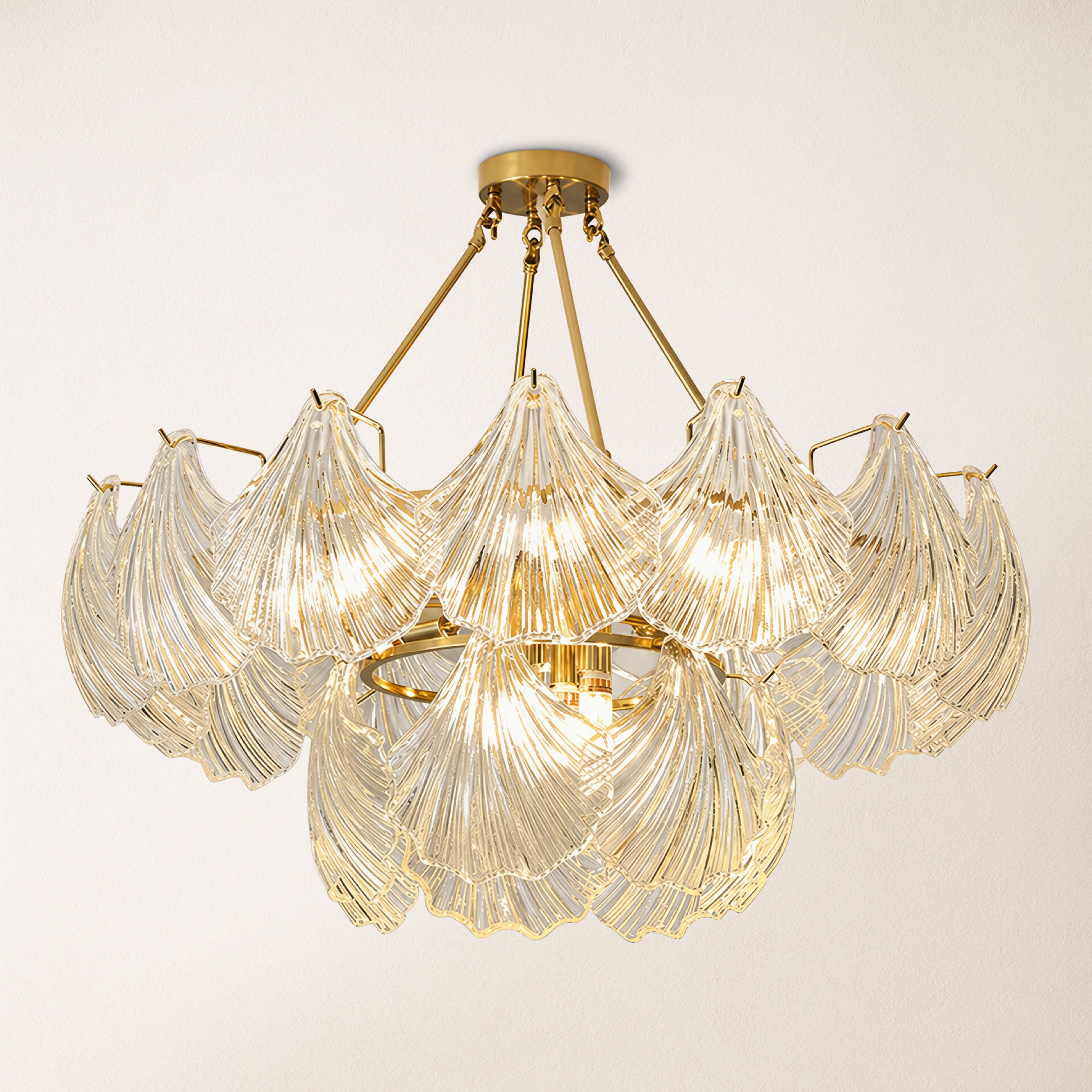 Marivelle Shell Glass Round Chandelier