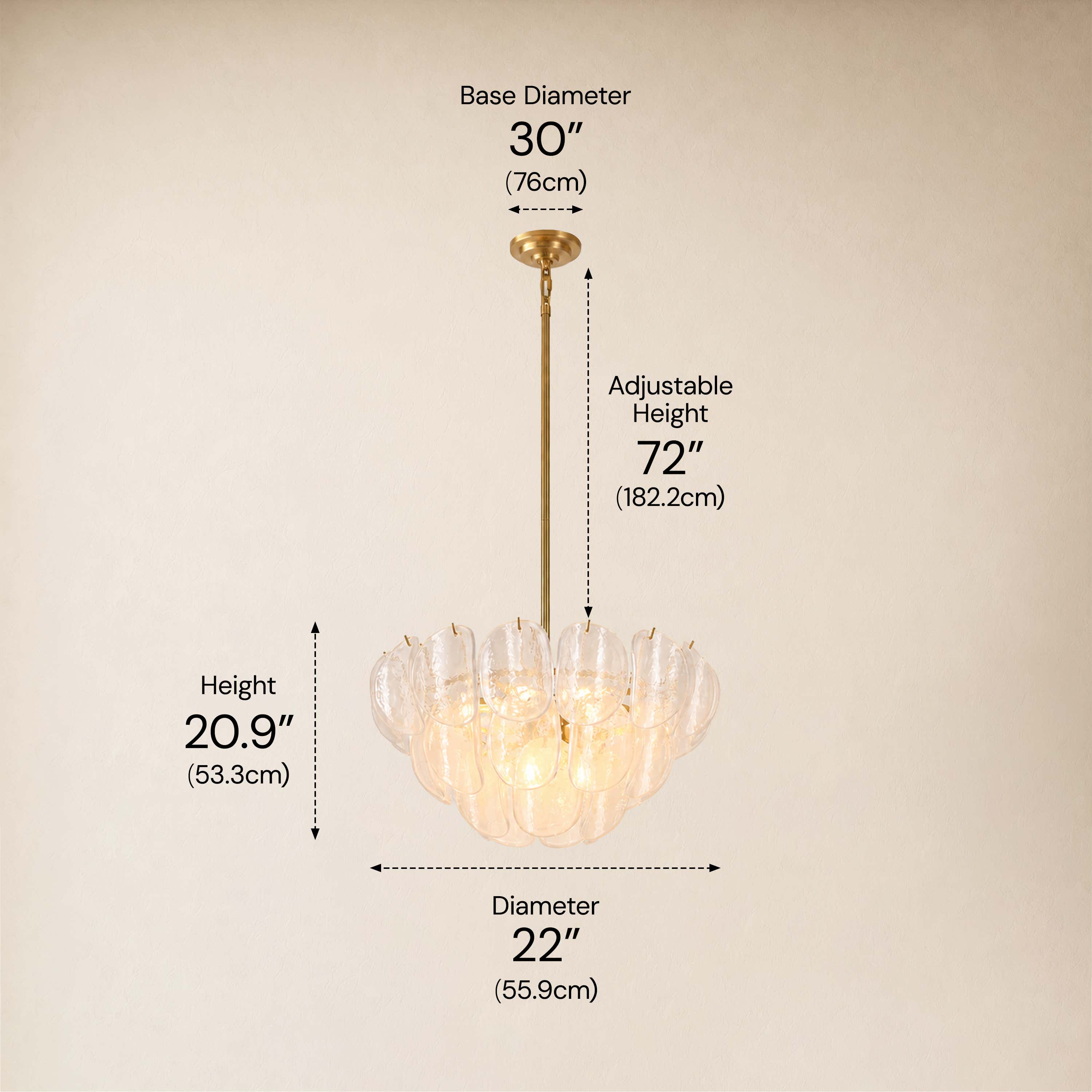 Aurevale Glass Disc Round Chandelier 22"D
