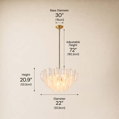 Aurevale Glass Disc Round Chandelier 22"D