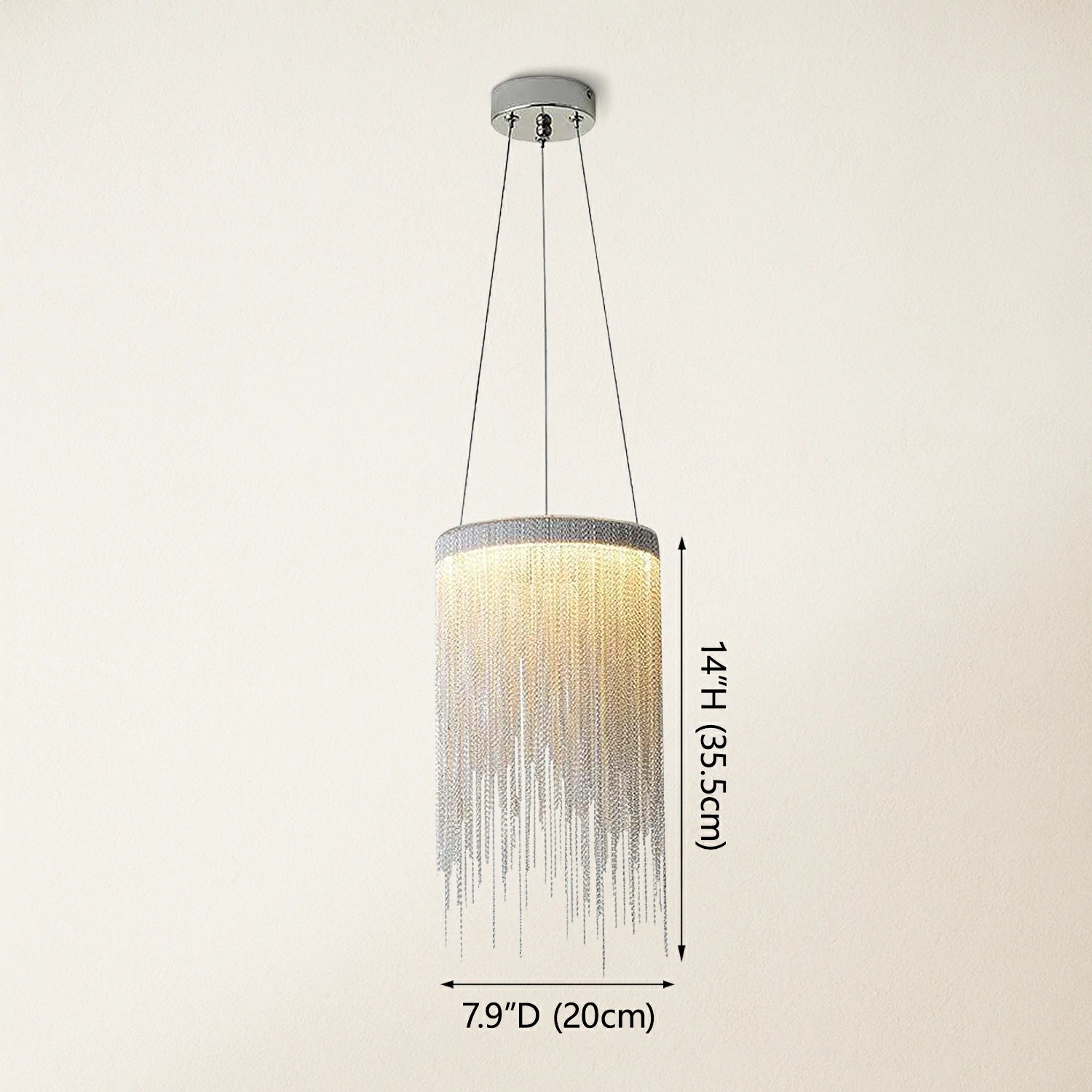 Teresa Cadena Chain Tassel Pendant Light Fixture 20cm W