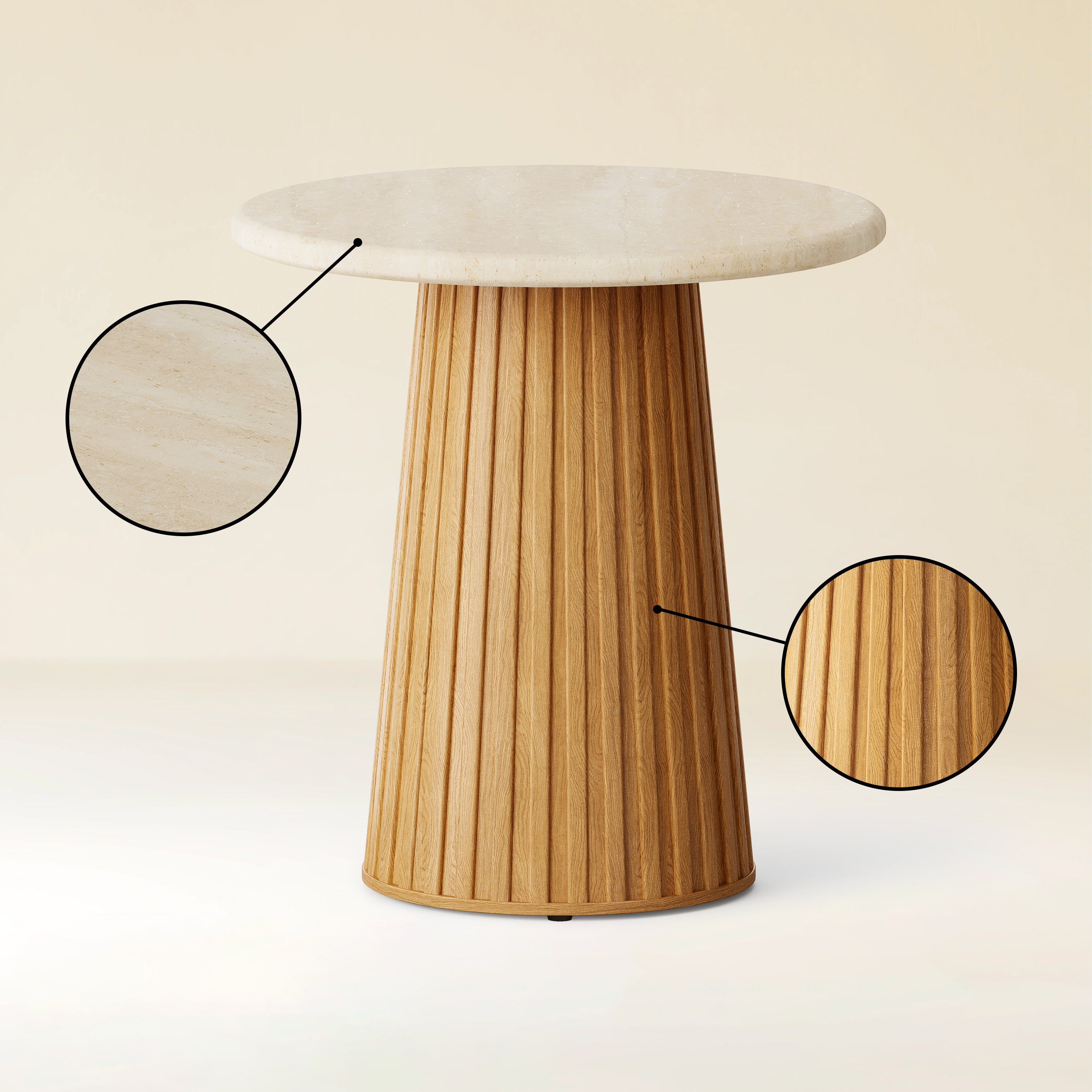 Emery Sintered Stone Side Table 50cm W