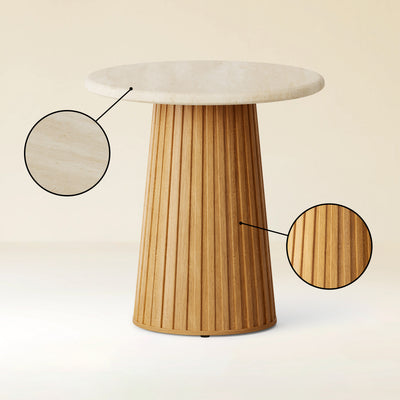 Emery Sintered Stone Side Table 50cm W