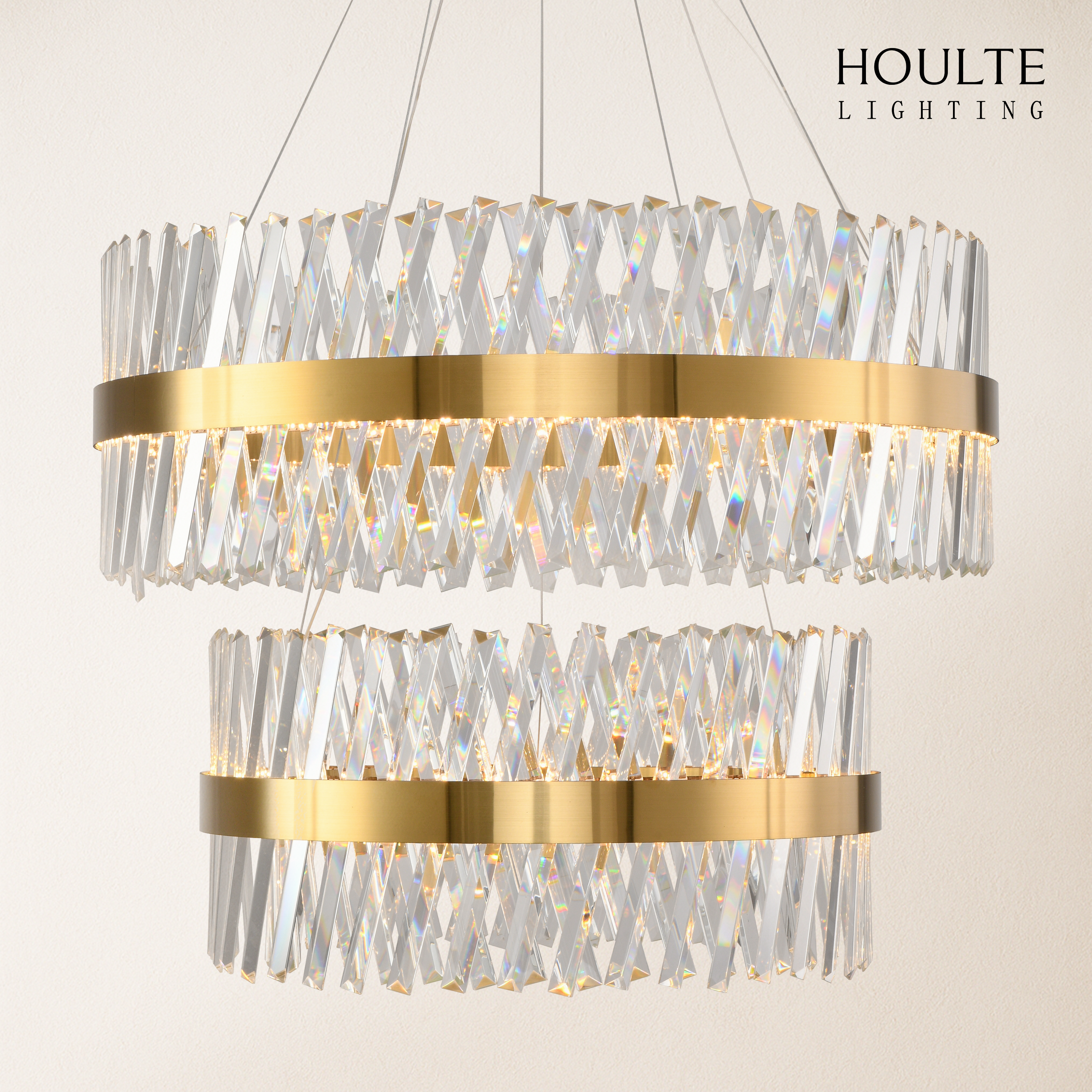 Vetro Prism Crystal 2-Tier Chandelier 80cm L