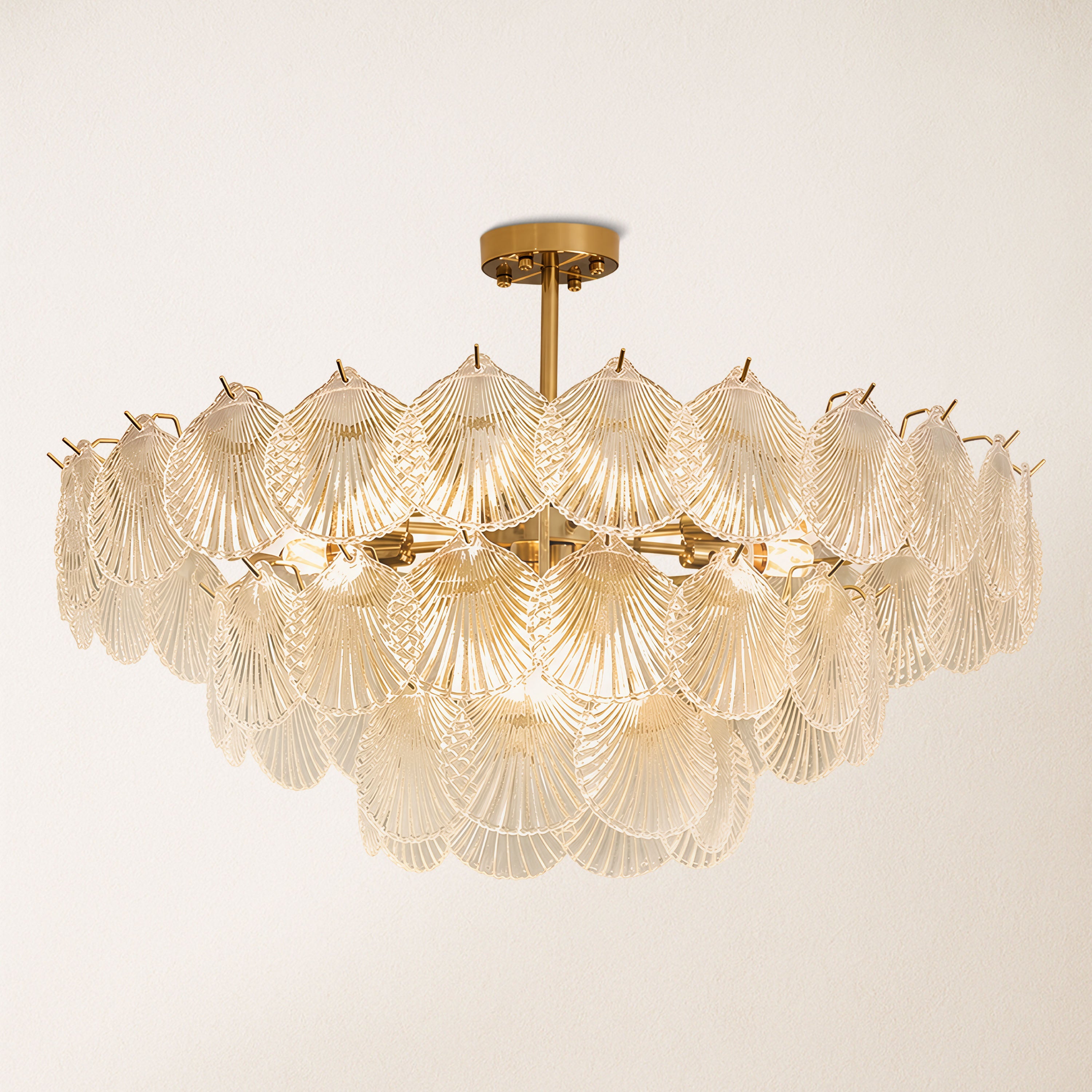 Marivelle Luxury Shell Glass Chandelier