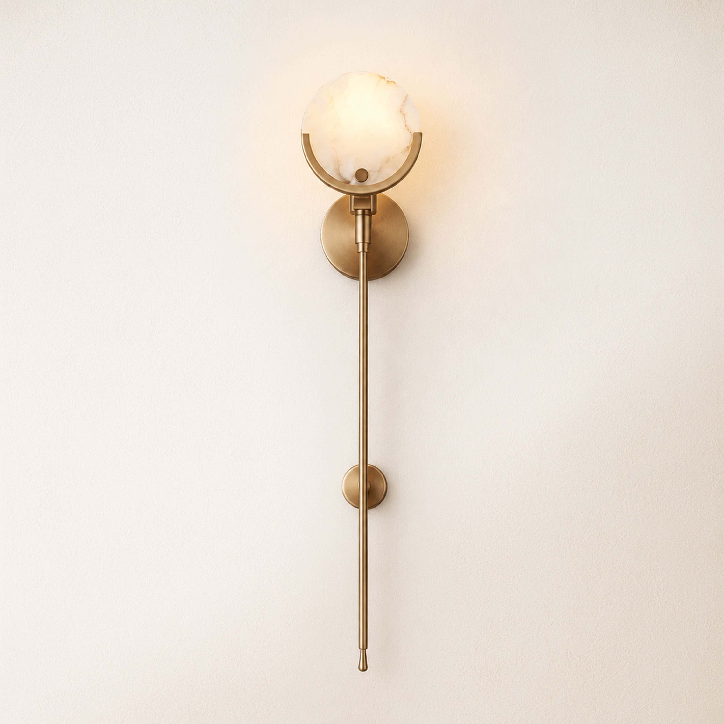 Alabaster Ava Brass Wall Lamp