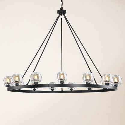 Vellum Crystal Round Chandelier 59"D