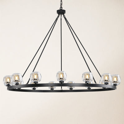 Vellum Crystal Round Chandelier 59"D