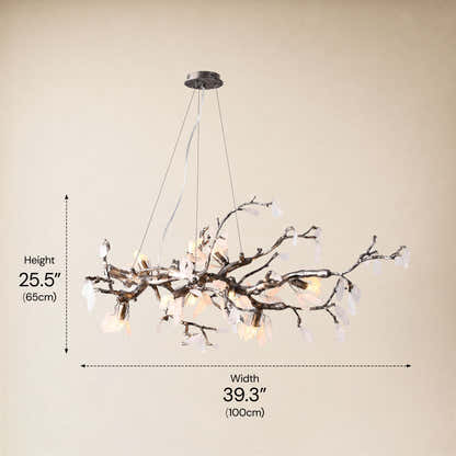 Arboris Rose Quartz Branch Chandelier 39.3"W