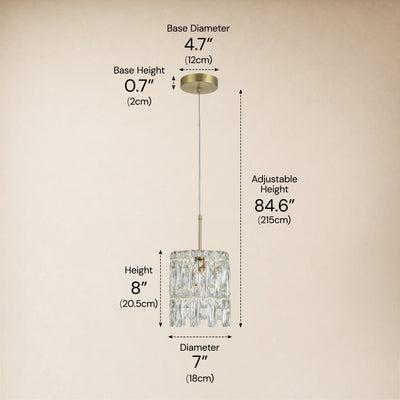 Lucentra Crystal Round Pendant 7"W