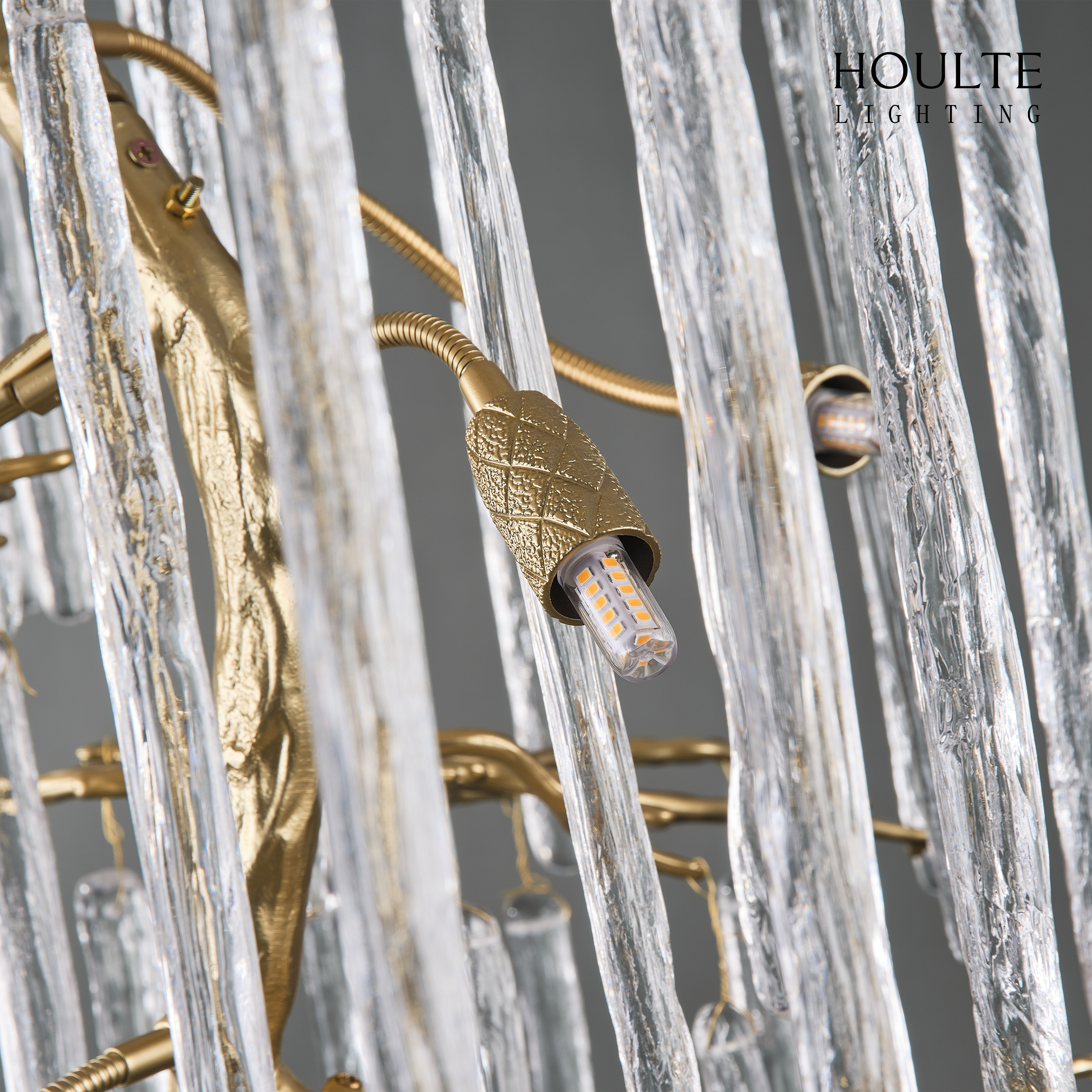 Ice Strip Modern Crystal Tree Branch Staircase Chandelier 240cm