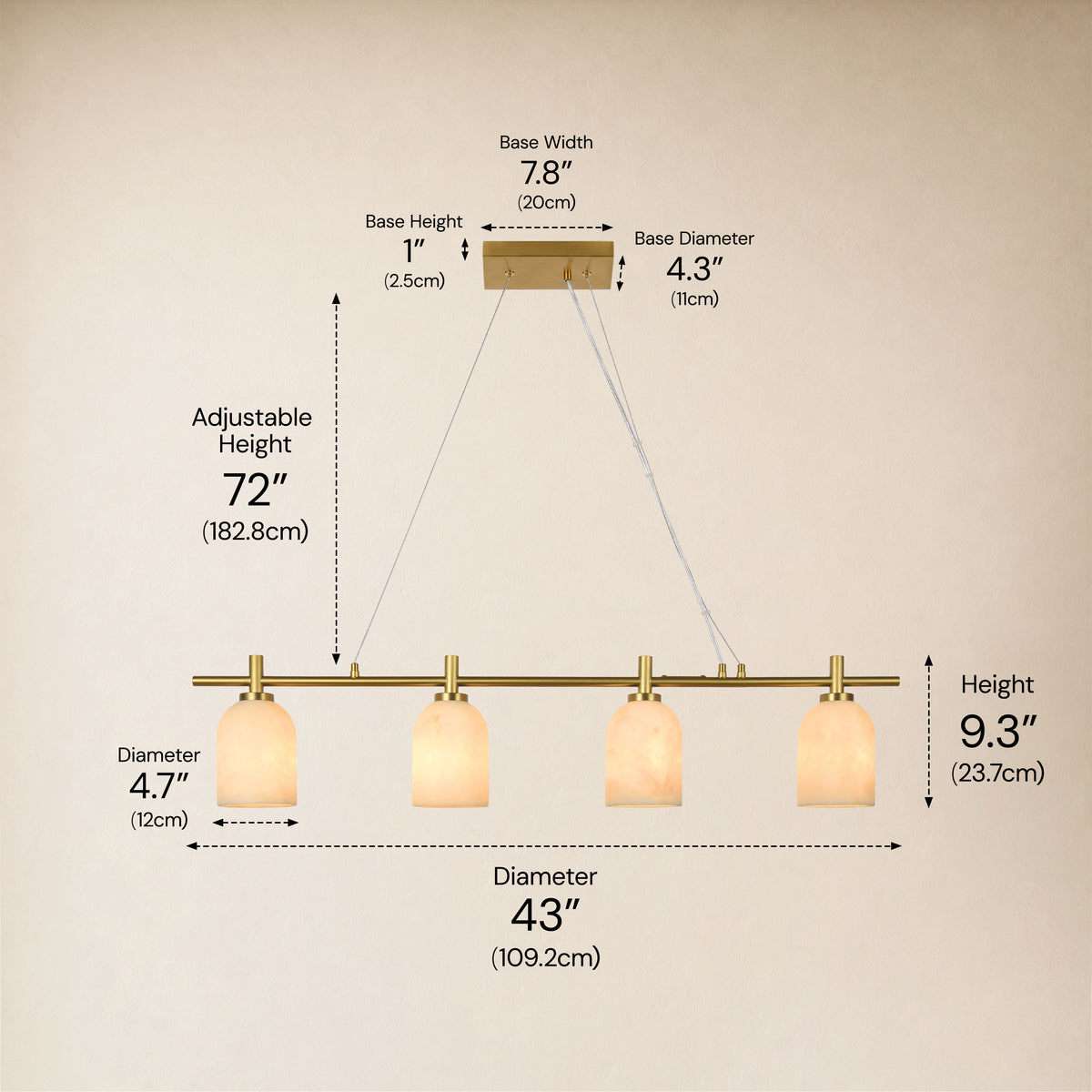 Axis Resin Linear Chandelier 43"D