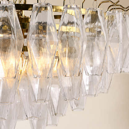 Celestial Drop Glass Round Chandelier 11.8"D