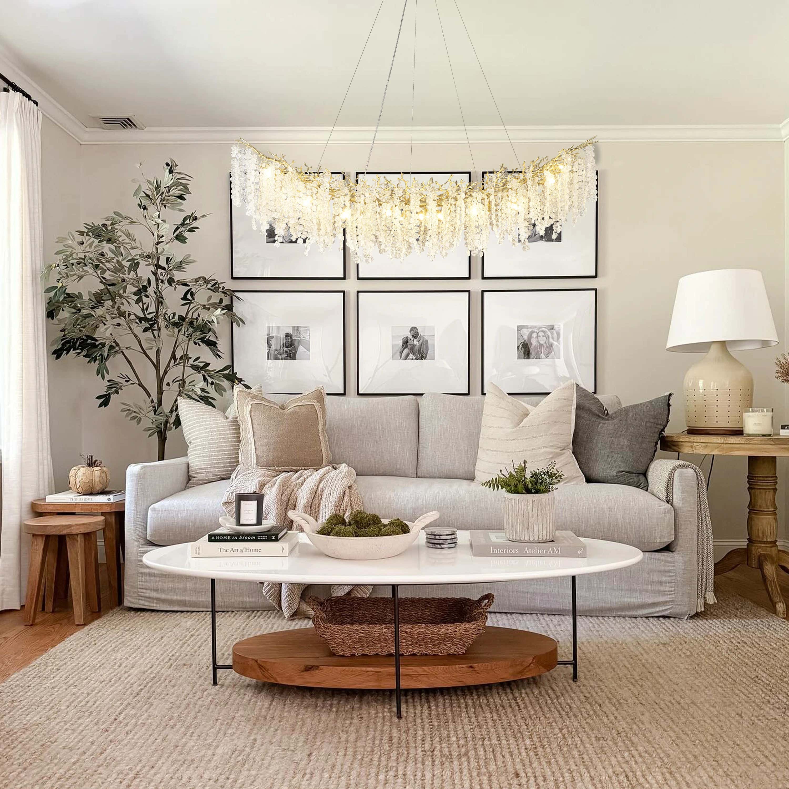 Shiro Noda Crystal Tree Branch Linear Chandelier 72"W