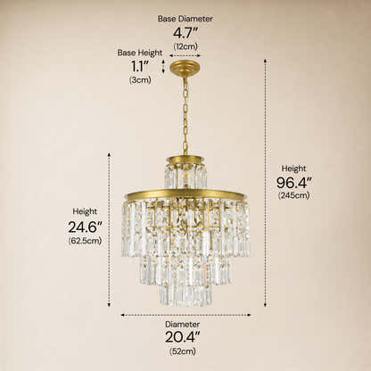 Lucentra Crystal Tiered Round Pendant 20"D