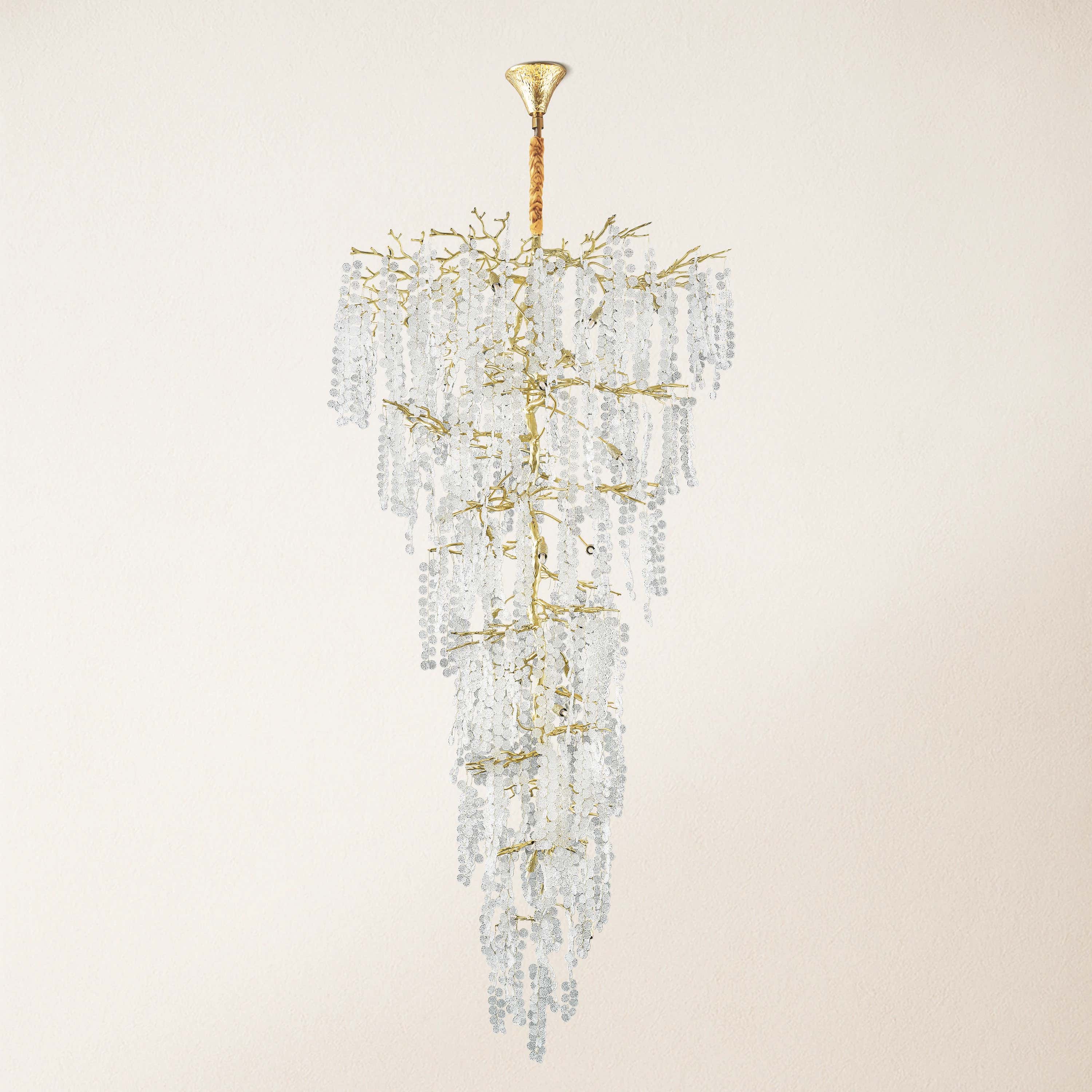 Shiro Noda Crystal Tree Branch Round Chandelier 241cm H