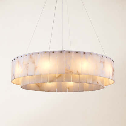 Sawyer Alabaster Round Chandelier 32"