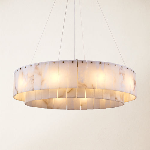 Sawyer Alabaster Round Chandelier 80cm D