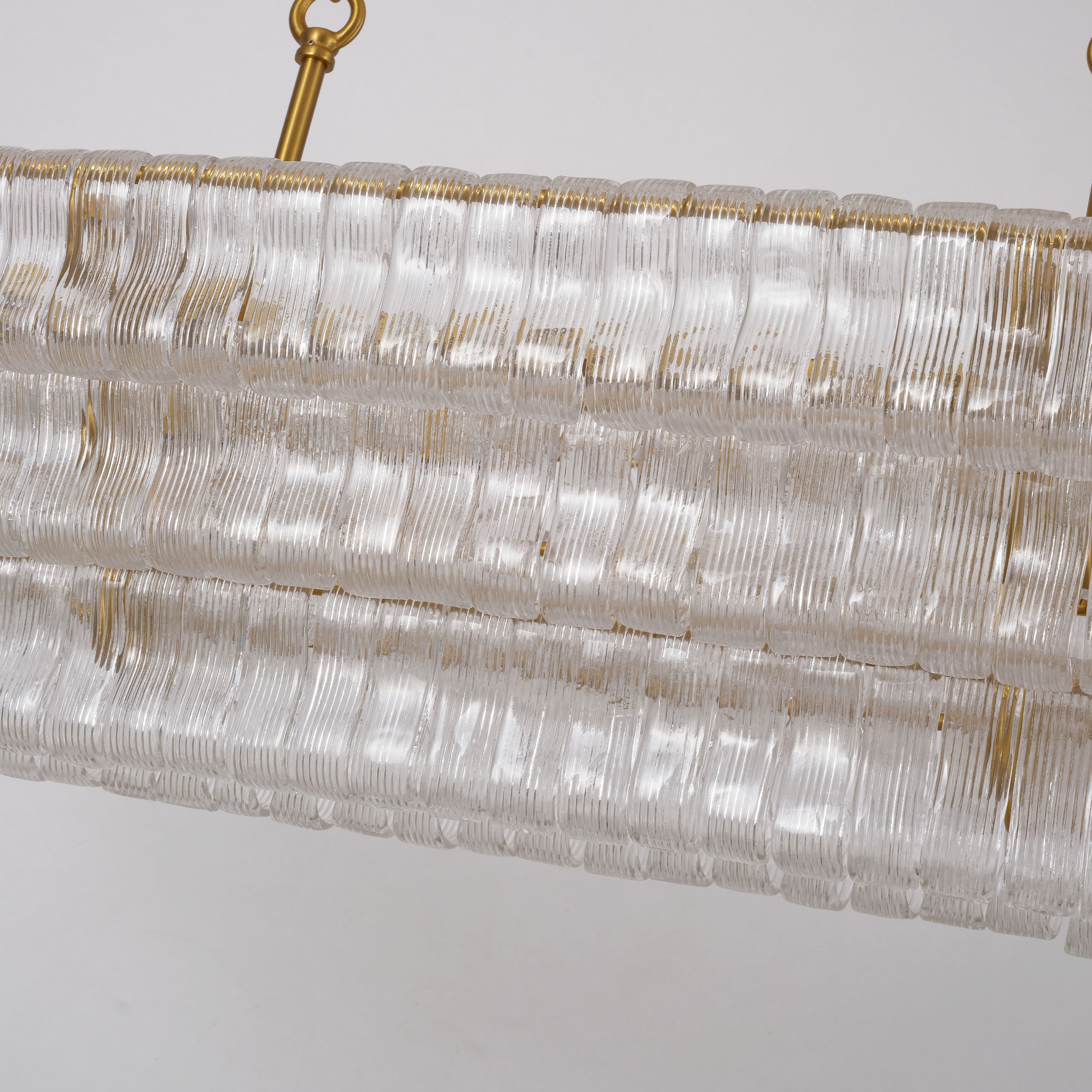 Ondalia Tiered Glass Oval Chandelier 54"W