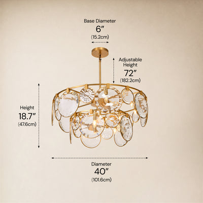 Lucentia Crystal Disc Round Chandelier 40"D
