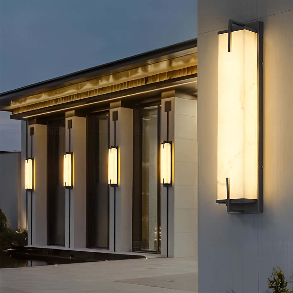 Noctilith Resin Rectangular Outdoor Wall Light