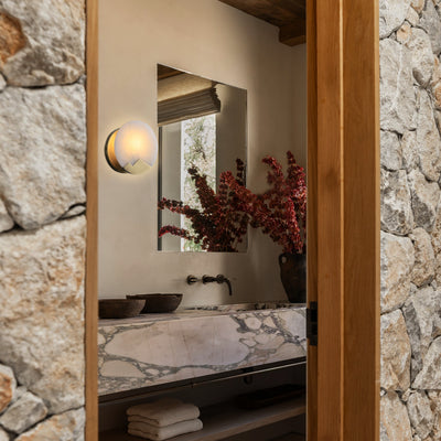 Egwent Alabaster Brass Sconce 20cm