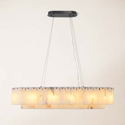 Sawyer Alabaster Oval Chandelier 40"