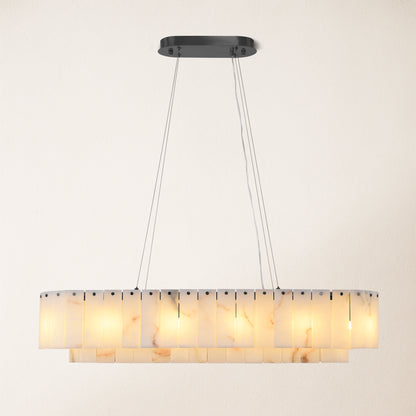Sawyer Alabaster Rectangle Chandelier 102cm L