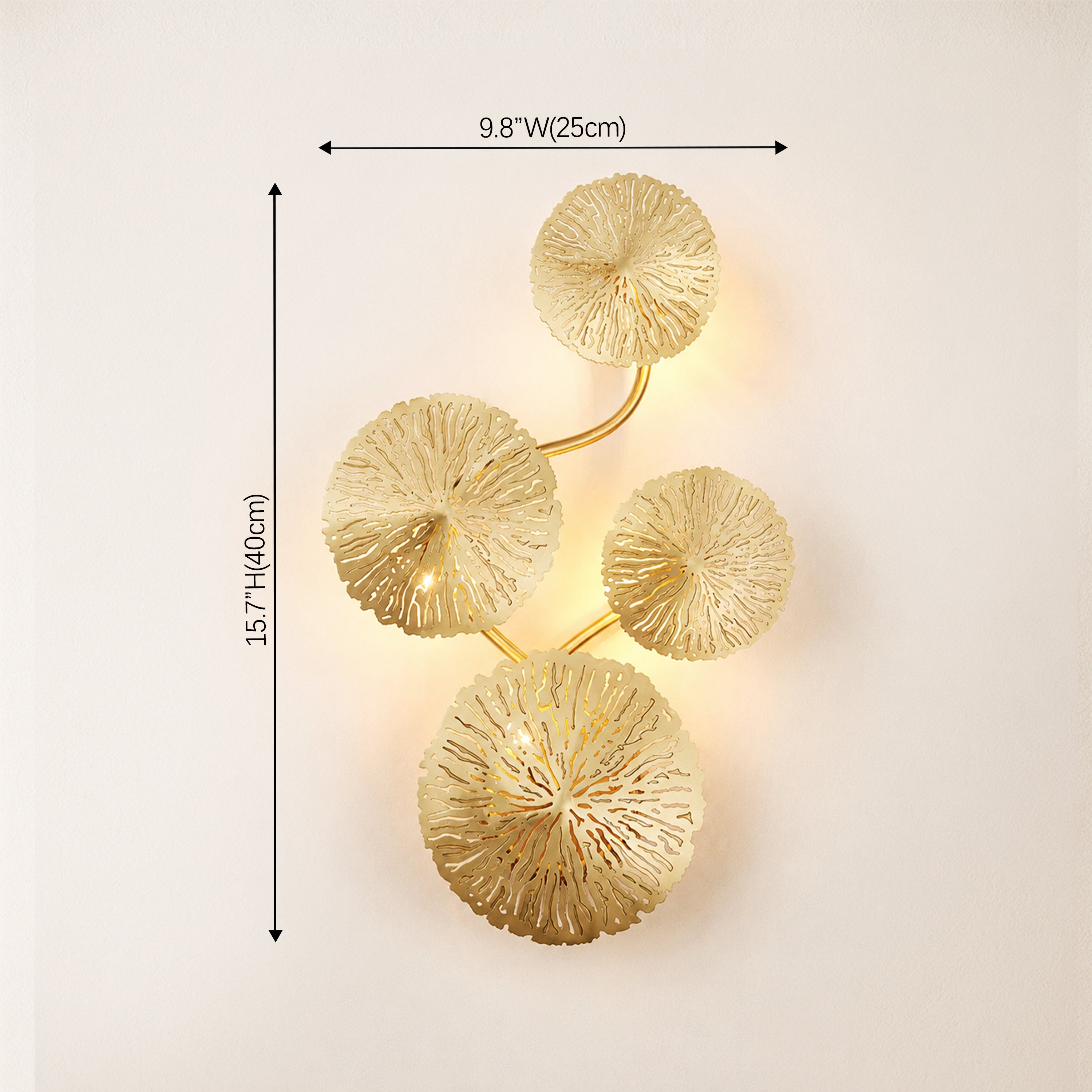 Sylira Metal Lotus Leaf Wall Sconce