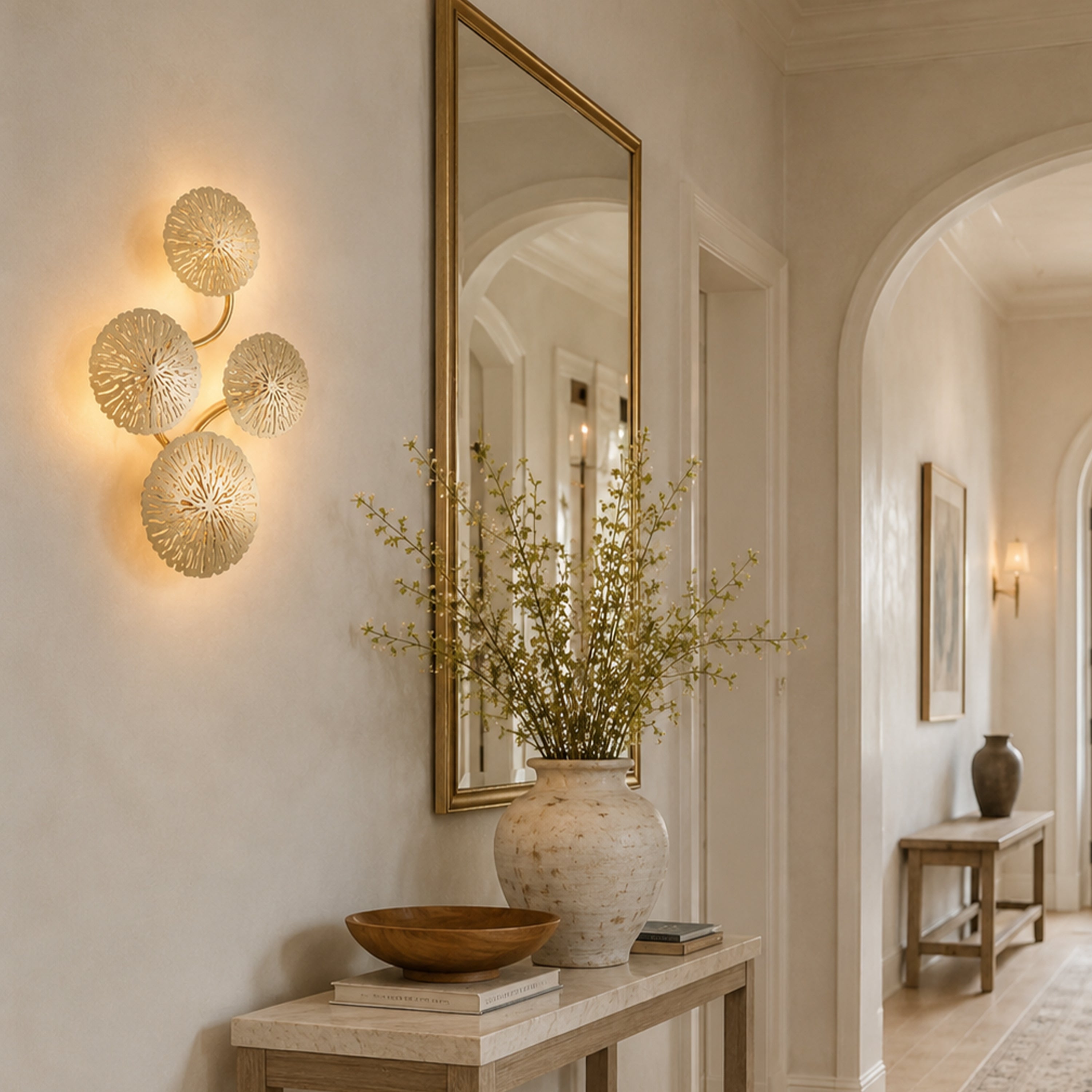 Sylira Metal Lotus Leaf Wall Sconce