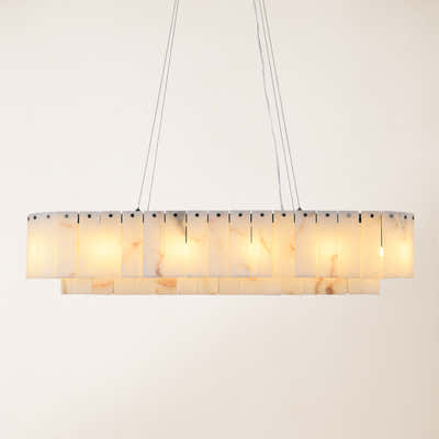 Sawyer Alabaster Oval Chandelier 40"