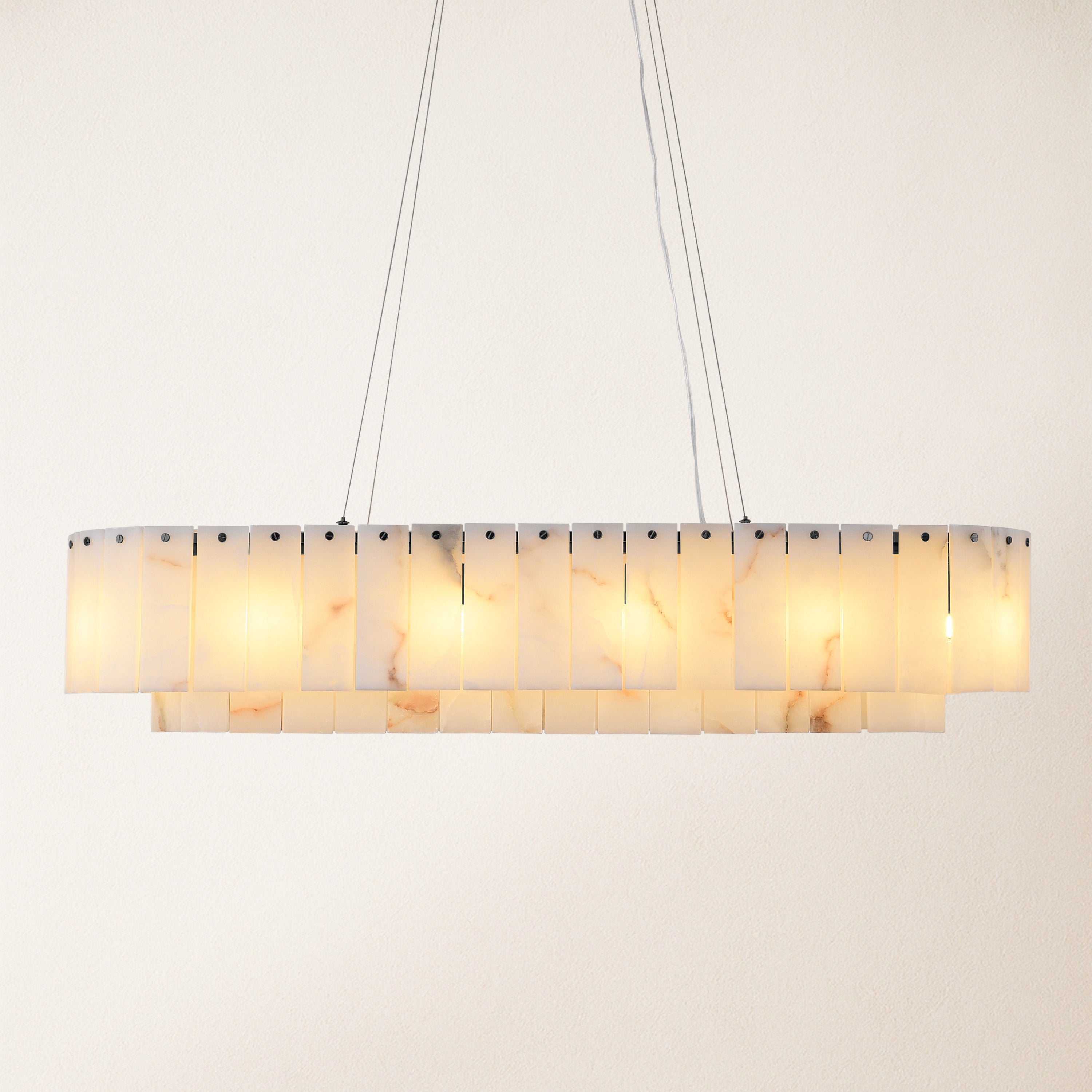 Sawyer Alabaster Rectangle Chandelier 102cm L