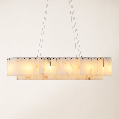 Sawyer Alabaster Rectangle Chandelier 102cm L