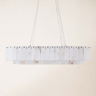 Sawyer Alabaster Oval Chandelier 40"