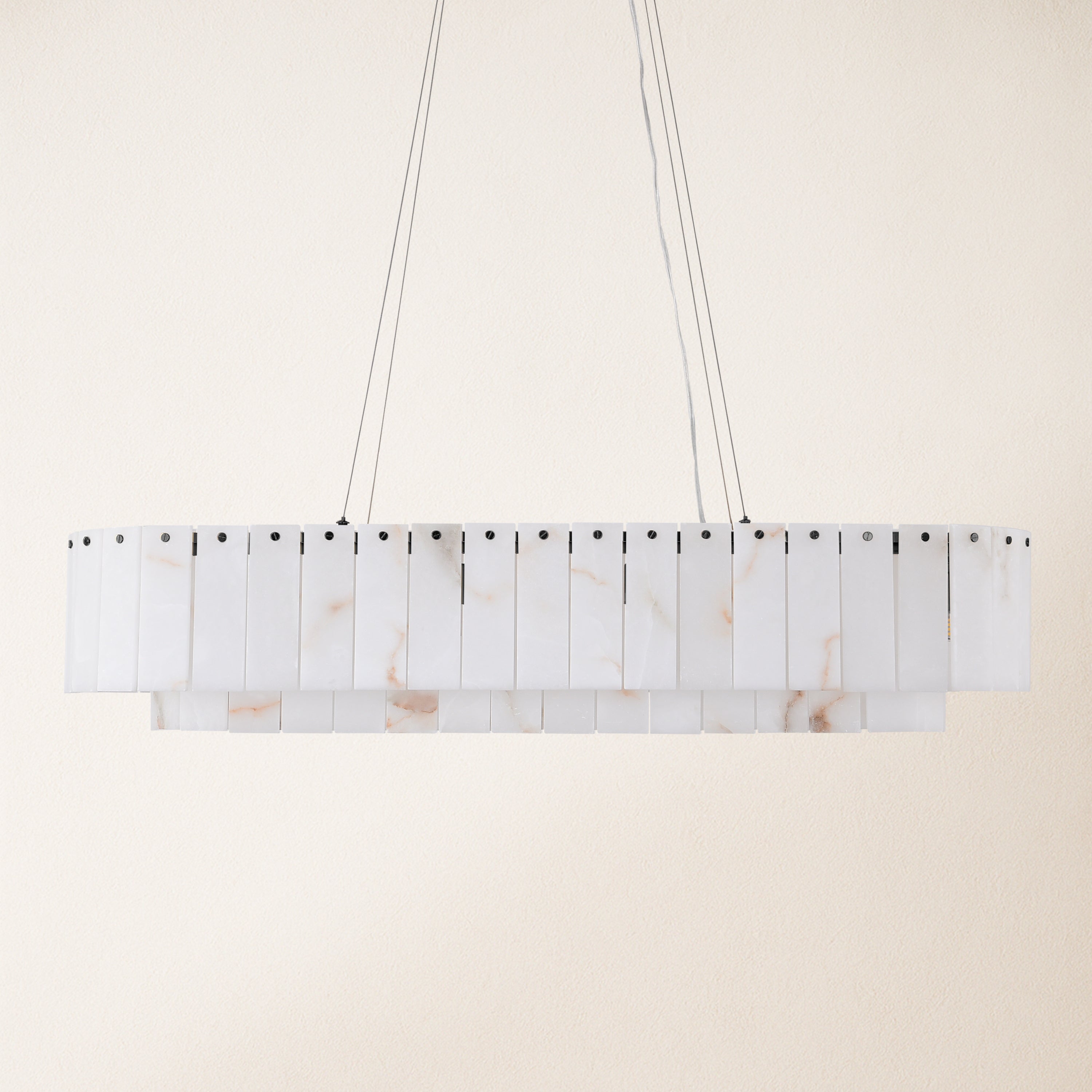 Sawyer Alabaster Rectangle Chandelier 102cm L