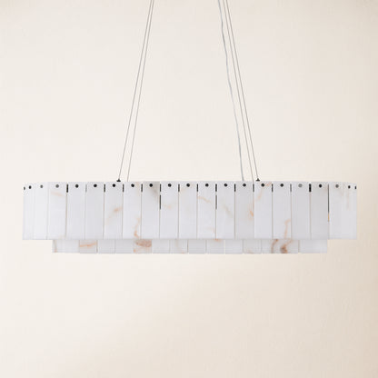 Sawyer Alabaster Rectangle Chandelier 102cm L