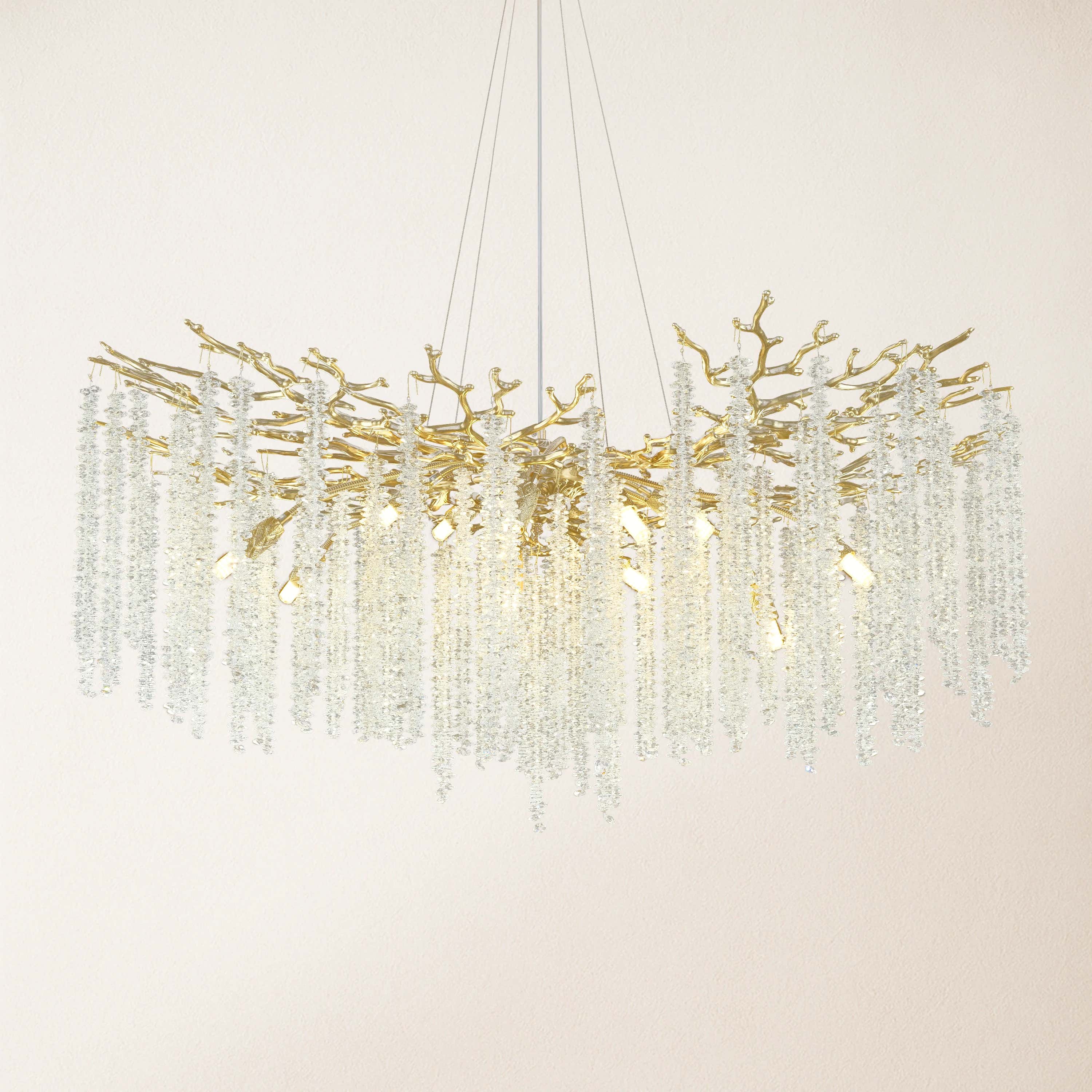 Snow Tree Branch Crystal Chandelier 40"D