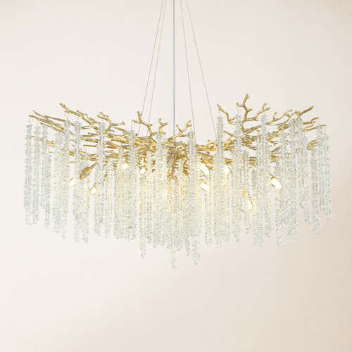 Snow Tree Branch Crystal Chandelier 40"D#Finish_Gold