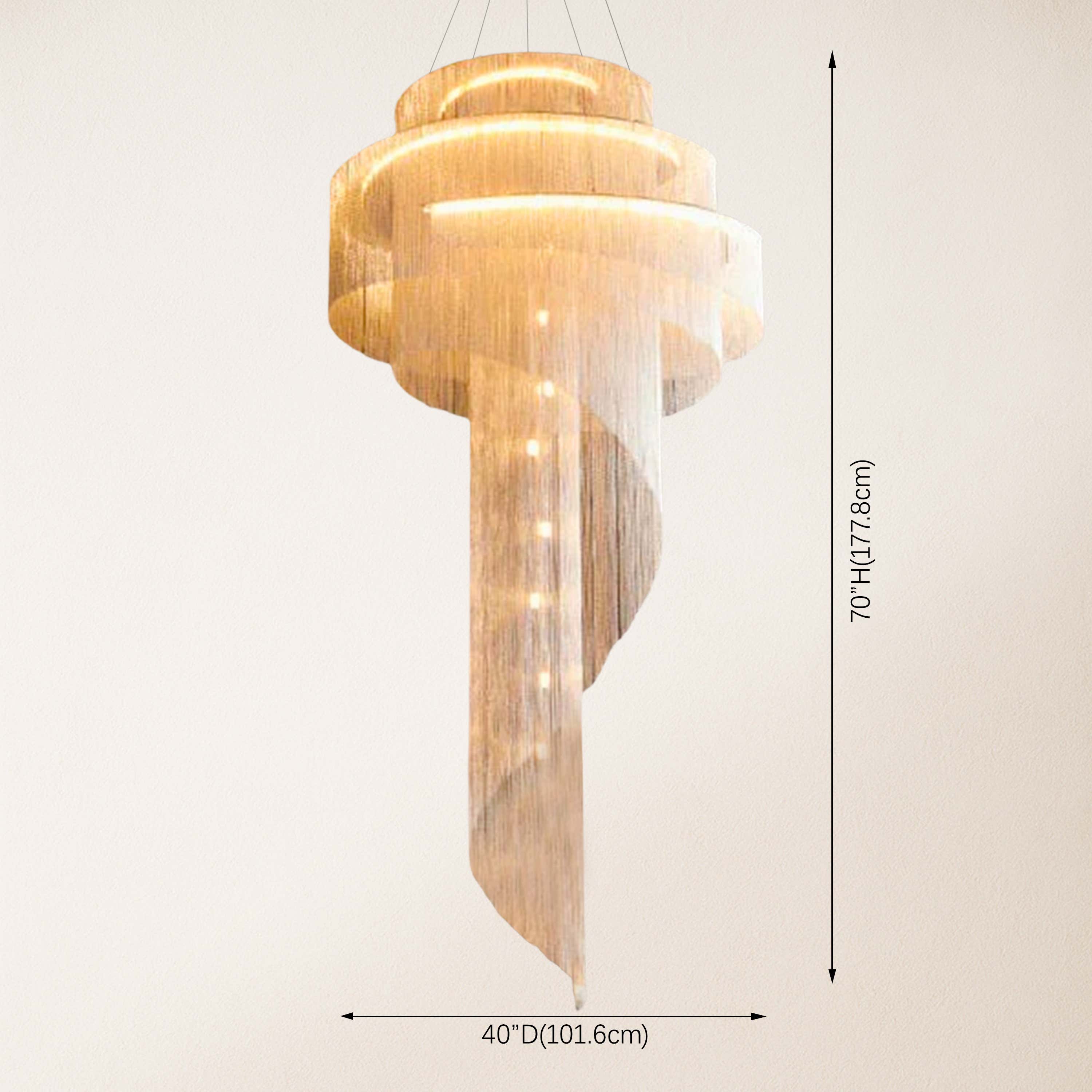 Teresa Cadena Metal Chain Tassel Entryway Chandelier 102cm D